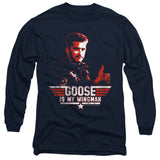 Top Gun Long Sleeve T-Shirt Goose is My Wingman Navy Tee - Yoga Clothing for You
