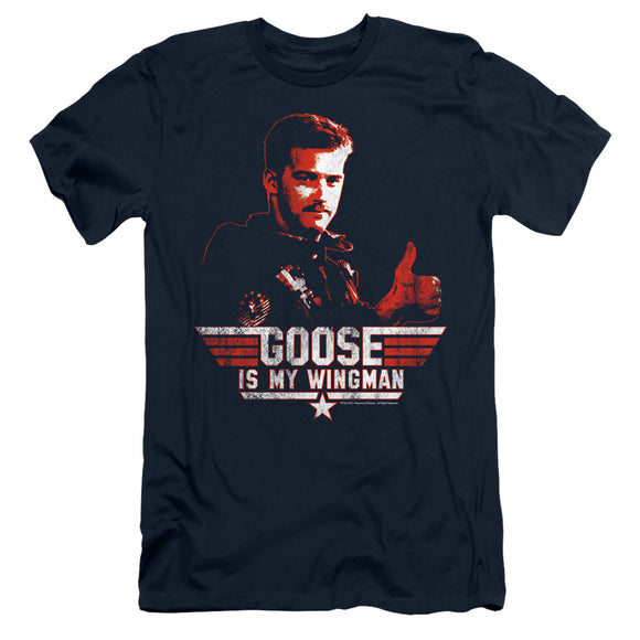 Top Gun Slim Fit T-Shirt Goose is My Wingman Navy Tee - Yoga Clothing for You