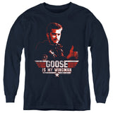Top Gun Kids Long Sleeve Shirt Goose is My Wingman Navy Tee - Yoga Clothing for You