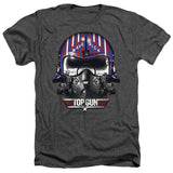Top Gun Heather T-Shirt Maverick Helmet Charcoal Tee - Yoga Clothing for You