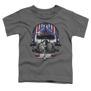 Top Gun Toddler T-Shirt Maverick Helmet Charcoal Tee - Yoga Clothing for You