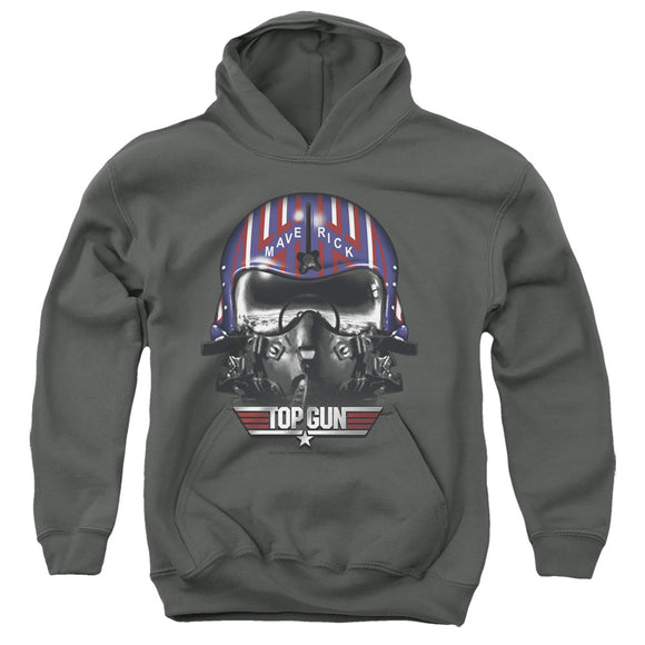 Top Gun Kids Hoodie Maverick Helmet Charcoal Hoody - Yoga Clothing for You