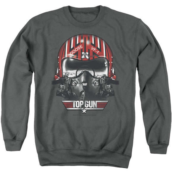 Top Gun Sweatshirt Goose Helmet Charcoal Pullover - Yoga Clothing for You