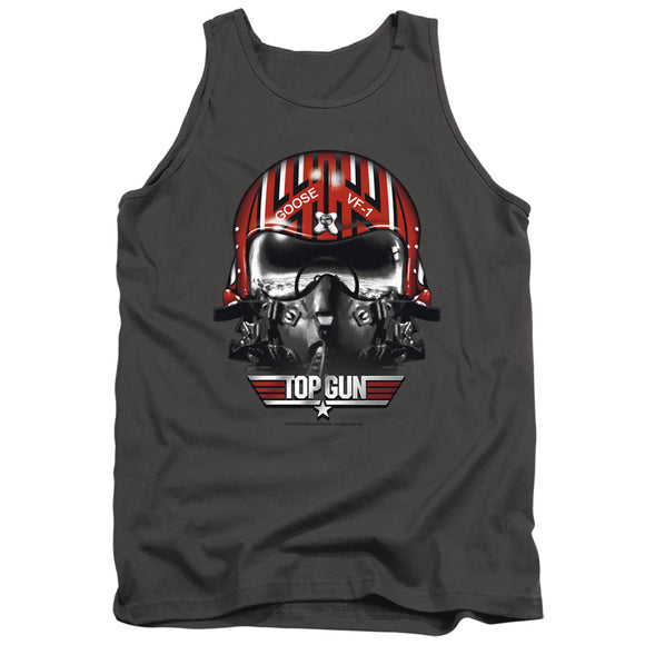 Top Gun Tanktop Goose Helmet Charcoal Tank - Yoga Clothing for You