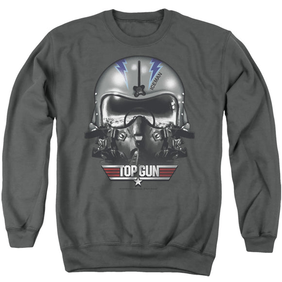 Top Gun Sweatshirt Iceman Helmet Charcoal Pullover - Yoga Clothing for You