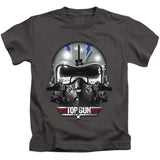 Top Gun Boys T-Shirt Iceman Helmet Charcoal Tee - Yoga Clothing for You