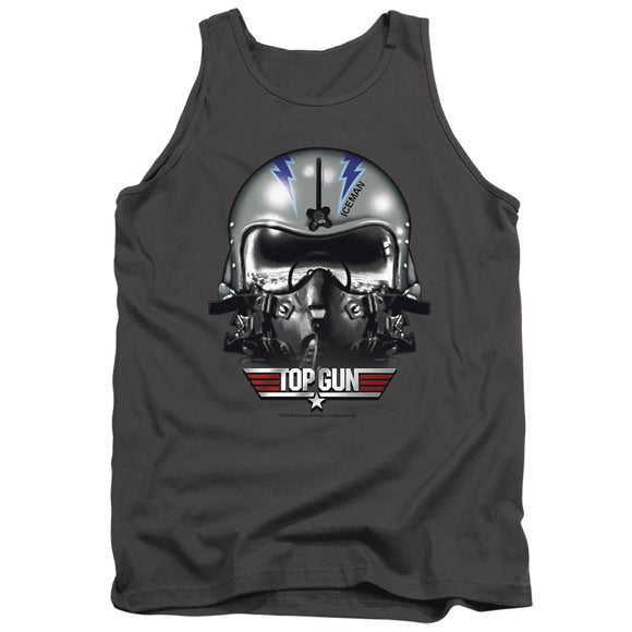 Top Gun Tanktop Iceman Helmet Charcoal Tank - Yoga Clothing for You