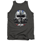 Top Gun Tanktop Iceman Helmet Charcoal Tank - Yoga Clothing for You