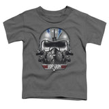 Top Gun Toddler T-Shirt Iceman Helmet Charcoal Tee - Yoga Clothing for You