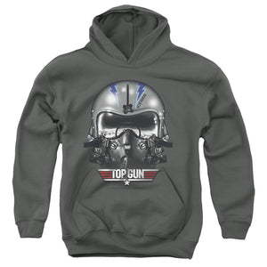 Top Gun Kids Hoodie Iceman Helmet Charcoal Hoody - Yoga Clothing for You