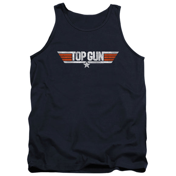 Top Gun Tanktop Distressed Logo Navy Tank - Yoga Clothing for You