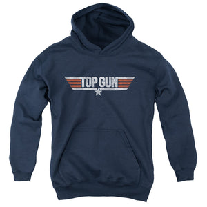Top Gun Kids Hoodie Distressed Logo Navy Hoody - Yoga Clothing for You