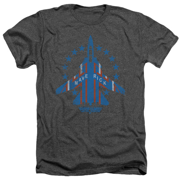 Top Gun Heather T-Shirt Maverick F-14 Tomcat Charcoal Tee - Yoga Clothing for You