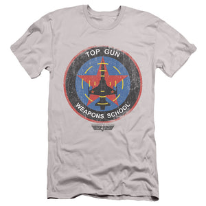 Top Gun Slim Fit T-Shirt Weapons School Silver Tee - Yoga Clothing for You