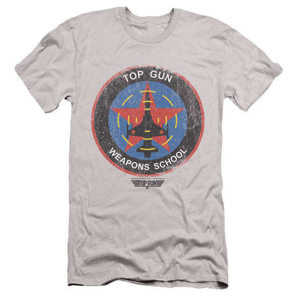 Top Gun Slim Fit T-Shirt Weapons School Silver Tee - Yoga Clothing for You