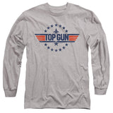 Top Gun Long Sleeve T-Shirt Stars Logo Heather Tee - Yoga Clothing for You