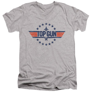 Top Gun Slim Fit V-Neck T-Shirt Stars Logo Heather Tee - Yoga Clothing for You