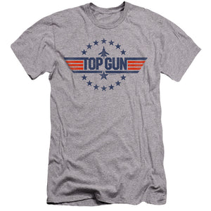 Top Gun Premium Canvas T-Shirt Stars Logo Heather Tee - Yoga Clothing for You