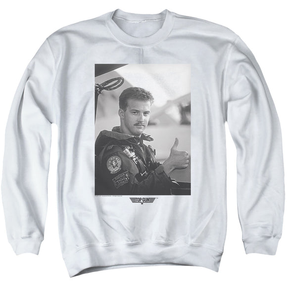 Top Gun Sweatshirt Goose Portrait White Pullover - Yoga Clothing for You