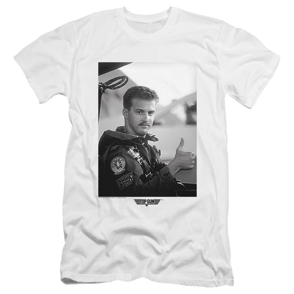 Top Gun Premium Canvas T-Shirt Goose Portrait White Tee - Yoga Clothing for You