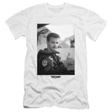 Top Gun Slim Fit T-Shirt Goose Portrait White Tee - Yoga Clothing for You