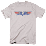 Top Gun T-Shirt Vintage Logo Silver Tee - Yoga Clothing for You