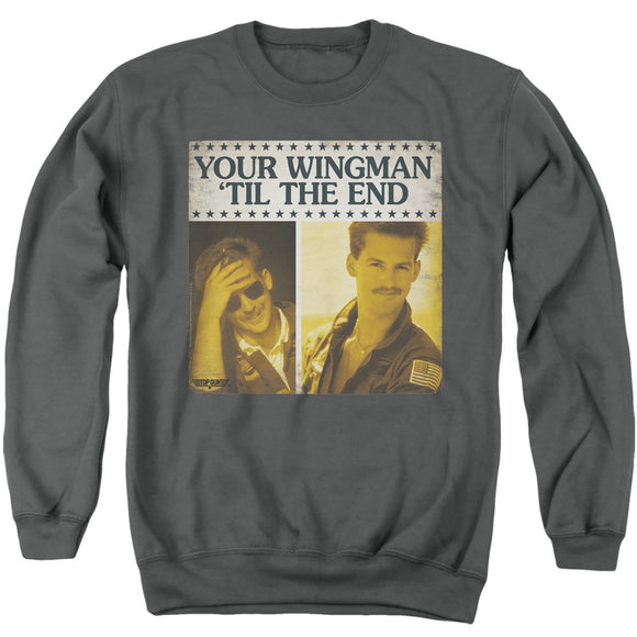 Top Gun Sweatshirt Wingman 'Til The End Charcoal Pullover - Yoga Clothing for You