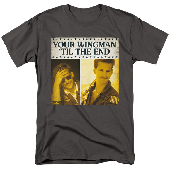 Top Gun T-Shirt Wingman 'Til The End Charcoal Tee - Yoga Clothing for You