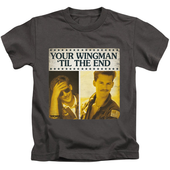 Top Gun Boys T-Shirt Wingman 'Til The End Charcoal Tee - Yoga Clothing for You