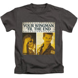 Top Gun Boys T-Shirt Wingman 'Til The End Charcoal Tee - Yoga Clothing for You