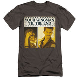 Top Gun Premium Canvas T-Shirt Wingman 'Til The End Charcoal Tee - Yoga Clothing for You