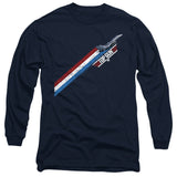 Top Gun Long Sleeve T-Shirt Red White Blue Stripes Navy Tee - Yoga Clothing for You