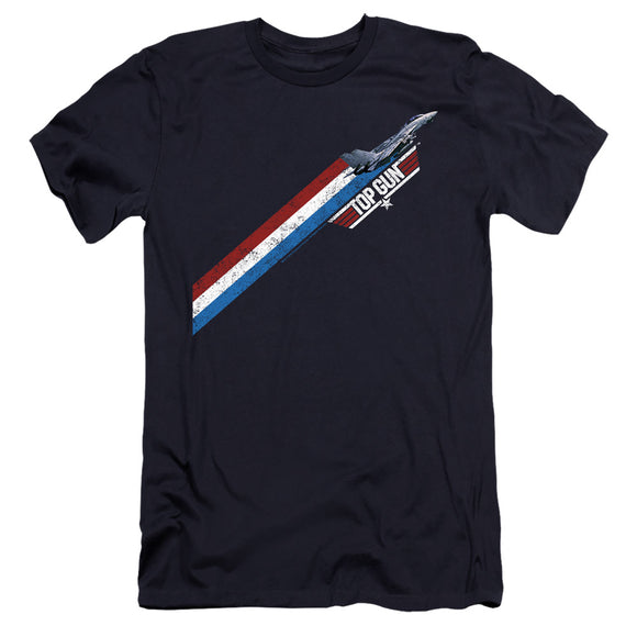 Top Gun Premium Canvas T-Shirt Red White Blue Stripes Navy Tee - Yoga Clothing for You