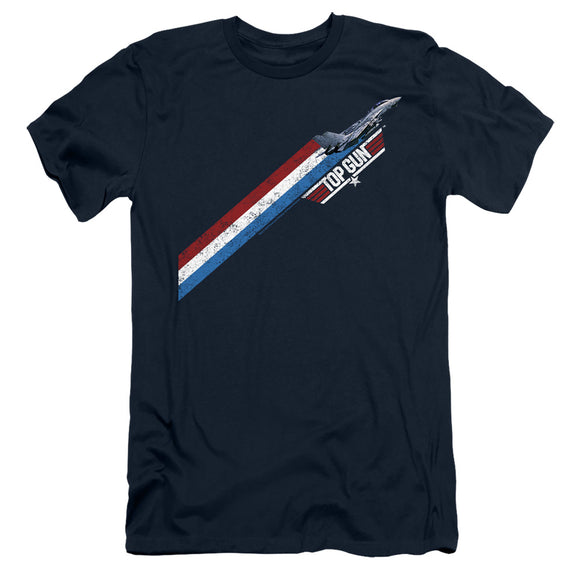 Top Gun Slim Fit T-Shirt Red White Blue Stripes Navy Tee - Yoga Clothing for You