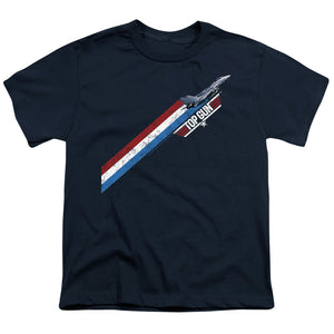 Top Gun Kids T-Shirt Red White Blue Stripes Navy Tee - Yoga Clothing for You