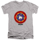 Top Gun Slim Fit V-Neck T-Shirt Fighter Weapons School Heather Tee - Yoga Clothing for You
