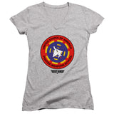 Top Gun Juniors V-Neck T-Shirt Fighter Weapons School Heather Tee - Yoga Clothing for You