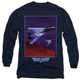 Top Gun Long Sleeve T-Shirt F 14 Tomcat in Clouds Navy Tee - Yoga Clothing for You