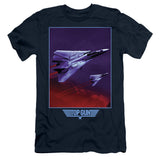 Top Gun Slim Fit T-Shirt F 14 Tomcat in Clouds Navy Tee - Yoga Clothing for You