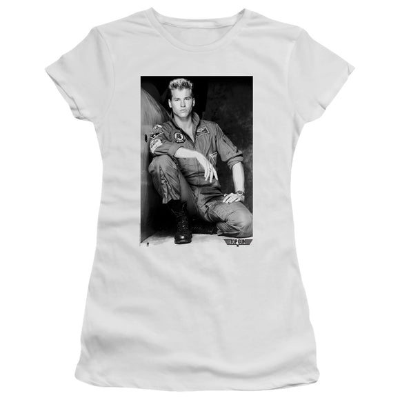 Top Gun Juniors T-Shirt Iceman Portrait White Tee - Yoga Clothing for You