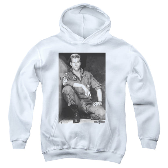 Top Gun Kids Hoodie Iceman Portrait White Hoody - Yoga Clothing for You