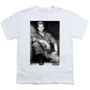 Top Gun Kids T-Shirt Iceman Portrait White Tee - Yoga Clothing for You