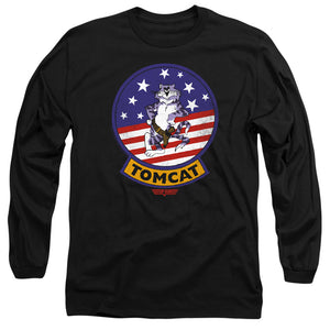 Top Gun Long Sleeve T-Shirt Tomcat Patch Black Tee - Yoga Clothing for You