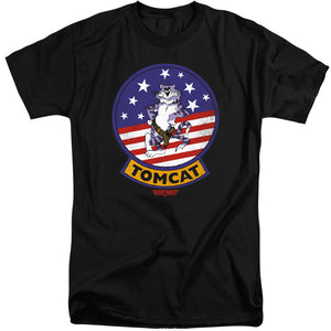 Top Gun Tall T-Shirt Tomcat Patch Black Tee - Yoga Clothing for You