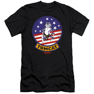 Top Gun Premium Canvas T-Shirt Tomcat Patch Black Tee - Yoga Clothing for You