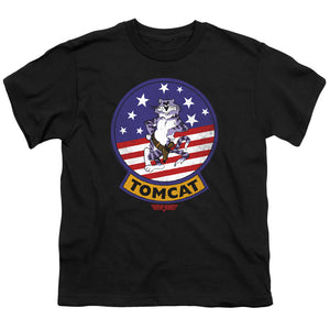 Top Gun Kids T-Shirt Tomcat Patch Black Tee - Yoga Clothing for You