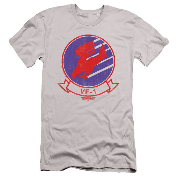 Top Gun Slim Fit T-Shirt VF-1 Logo Silver Tee - Yoga Clothing for You