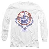 Top Gun Long Sleeve T-Shirt Volleyball Tournament White Tee - Yoga Clothing for You