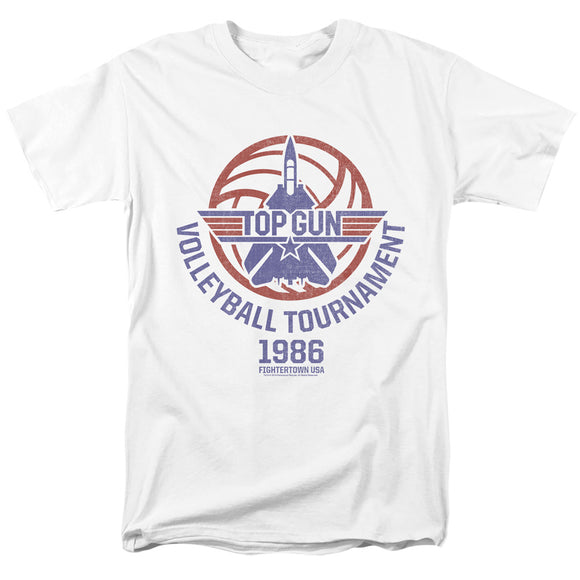Top Gun T-Shirt Volleyball Tournament White Tee - Yoga Clothing for You