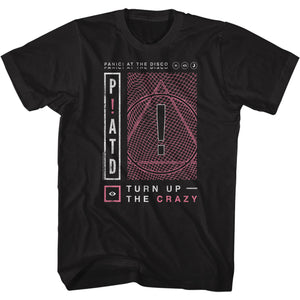 Panic At The Disco Turn Up The Crazy Black Tee Shirt - Yoga Clothing for You